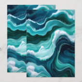 Abstracte oceaangolven kaart (Voorkant / Achterkant)