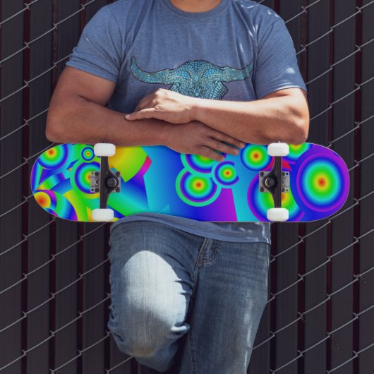 Abstracte oceaangolven  skateboard (Buiten 3)