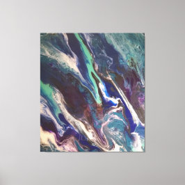 Abstracte oceaankleuren in een gemarmerde canvasaf canvas afdruk