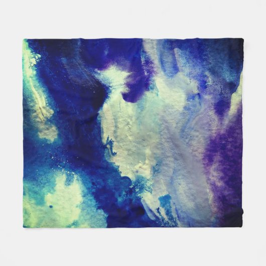 Abstracte oceaankunst fleece deken (Voorkant (Horizontaal))