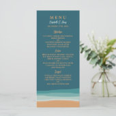 Abstracte Ocean Beach bruiloft Menu (Staand voorkant)