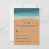 Abstracte Ocean Beach bruiloft RSVP Kaartje (Voorkant)