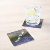 Abstracte Ocean Wave Vierkante Kartonnen Onderzetter (Insitu)