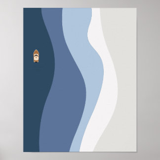 Abstracte Ocean Waves Wall Art Poster