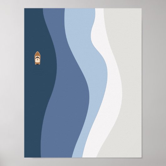 Abstracte Ocean Waves Wall Art Poster (Voorkant)