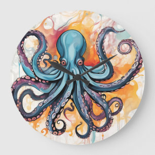 Abstracte Octopus Kleurrijk Grote Klok