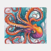 Abstracte octopus met vloeistofkunst fleece deken (Voorkant (Horizontaal))