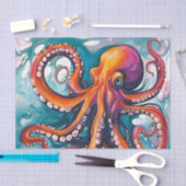 Abstracte octopus met vloeistofkunst tissuepapier (Craft)