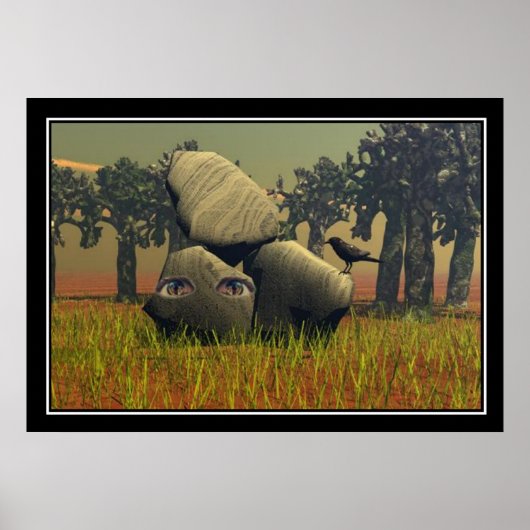 Abstracte ogen in rots poster (Voorkant)