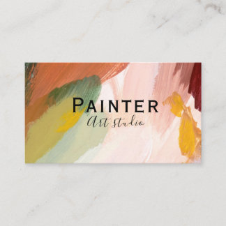 Abstracte Olie Schilder Kunstenaar & Kunststudio Visitekaartje