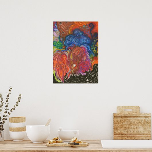 Abstracte oliepastel poster (Keuken)