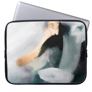 Abstracte oliestextuurachtergrond. Verf op canvas. Laptop Sleeve