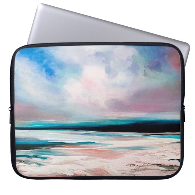Abstracte oliestextuurachtergrond. Verf op canvas. Laptop Sleeve (Voorkant)