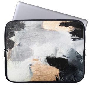 Abstracte oliestextuurachtergrond. Verf op canvas. Laptop Sleeve