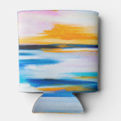 Abstracte olietextuur, het schilderen van het zee  blikjeskoeler (Achterkant)