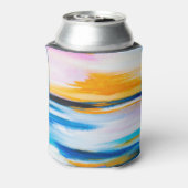 Abstracte olietextuur, het schilderen van het zee  blikjeskoeler (Blikje Achterkant)