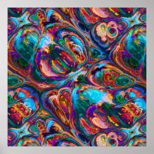 Abstracte olieverf geïnspireerd poster