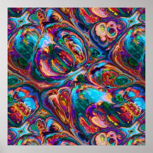 Abstracte olieverf geïnspireerd poster (Voorkant)