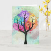 abstracte olieverf met een fraaie boomkleuring kaart (Gele Bloem)