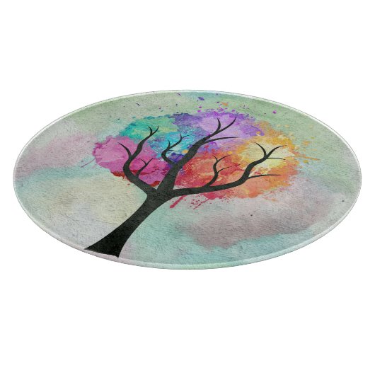 abstracte olieverf met een fraaie boomkleuring snijplank (Hoek)