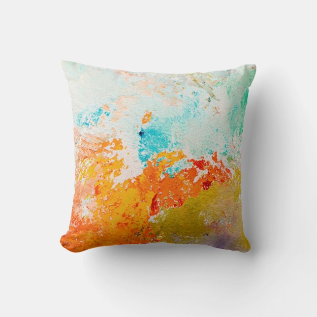 abstracte olieverf op canvas, achtergrond kussen (Voorkant)