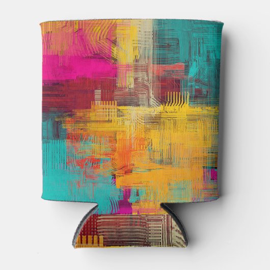 Abstracte olieverfschilderij, expressieve achtergr blikjeskoeler (Voorkant)