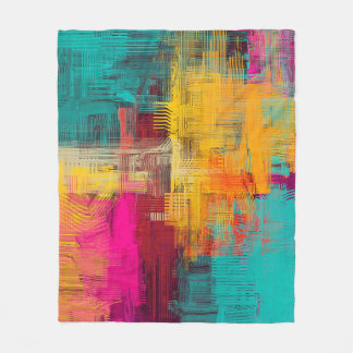 Abstracte olieverfschilderij, expressieve achtergr fleece deken