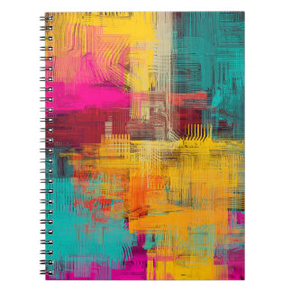 Abstracte olieverfschilderij, expressieve achtergr notitieboek