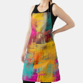 Abstracte olieverfschilderij, expressieve achtergr schort (Insitu)