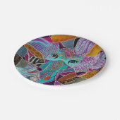 Abstracte olifantencollage - gemengde texturen papieren bordje (Gekanteld)