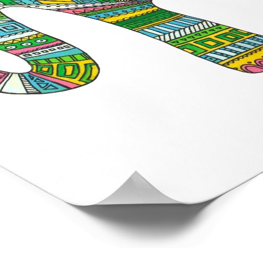 Abstracte olifantendruk. Kunst voor het illustrere Poster (Hoek)