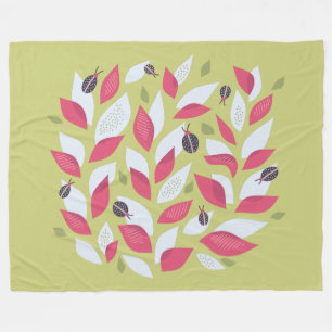 Abstracte olifantenroze Ladybugs-lente Fleece Deken