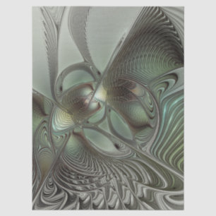 Abstracte olijf salie groene grijze fractal kunst tissuepapier
