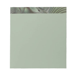 Abstracte olijf salie groene grijze fractale kunst notitieblok