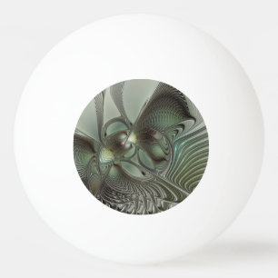 Abstracte olijf salie groene grijze fractale kunst pingpongballen