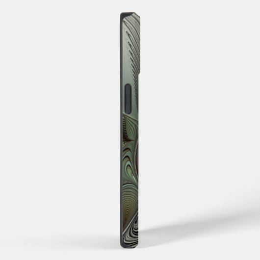 Abstracte Olijfsalie Groen Grijs Fractal Initialen Case-Mate iPhone Case (Achterkant / Rechts)