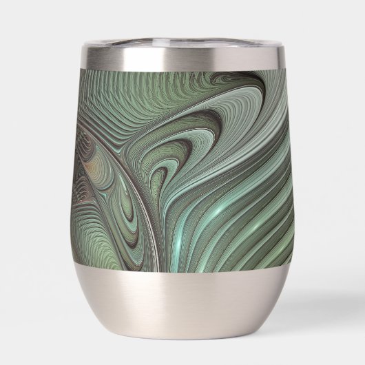 Abstracte Olijfwijze Groen Grijs Fractal Art Fanta (Achterkant)