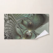 Abstracte Olijfwijze Groen Grijs Fractal Art Fanta Bad Handdoek (Handdoek)