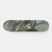 Abstracte Olijfwijze Groen Grijs Fractal Art Fanta Skateboard (Horizontaal)