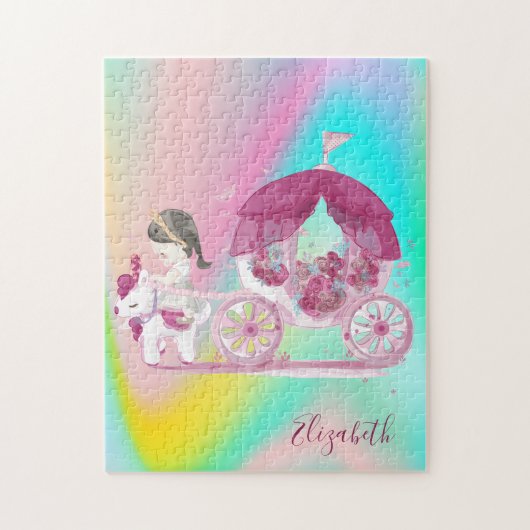 Abstracte Ombre Colorful Cariage Princess Legpuzzel (Verticaal)