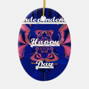 Abstracte Onafhankelijkheidsdag Celebration Art Keramisch Ornament