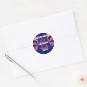 Abstracte Onafhankelijkheidsdag Celebration Art Ronde Sticker (Envelop)