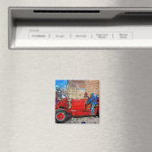 Abstracte onderdrukking van de Antiek brandweerwag Magneet (Insitu (Vaatwasser))