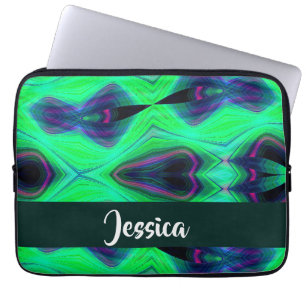 Abstracte oneindig groen patroon laptop sleeve