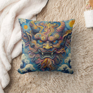 Abstracte Oni-demonenwolken Van Gogh gestyled Kussen
