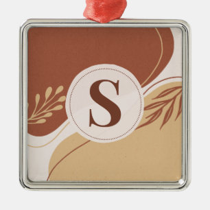 Abstracte onregelmatige vormen met aardkleuren metalen ornament
