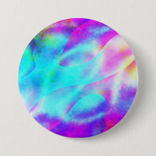 Abstracte ontwerp van regenboogstrook ronde button 7,6 cm