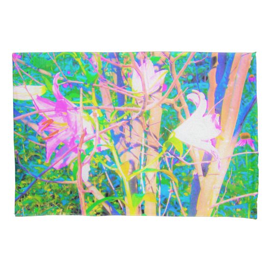Abstracte oosterse lilies in mijn Rubio Garden Kussensloop (Voorkant)