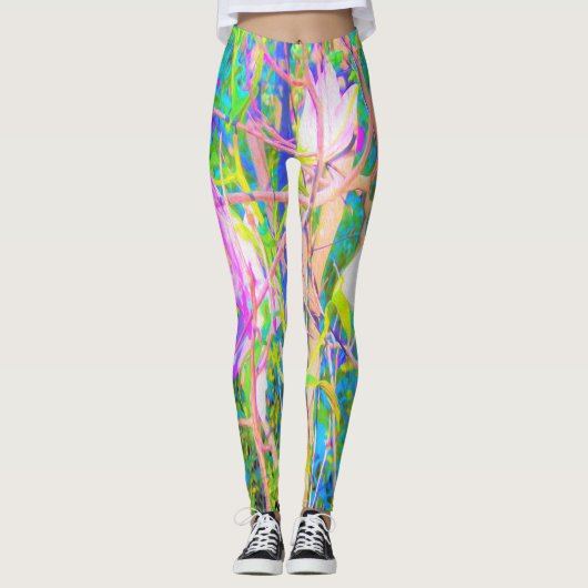 Abstracte oosterse lilies in mijn Rubio Garden Leggings (Voorkant)