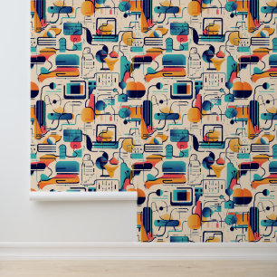 Abstracte op technologie geïnspireerde geometrisch behang